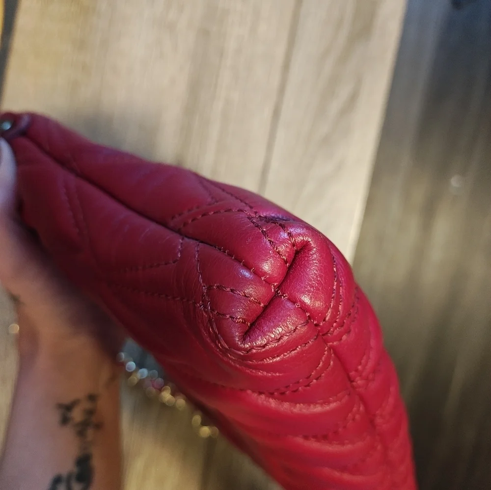 Valentino Vanille Red Quilted Chain Shoulder Bag